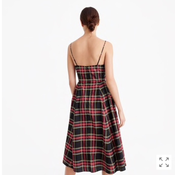 J. Crew Stewart Plaid Spaghetti Strap Silk Dress - Picture 3 of 6